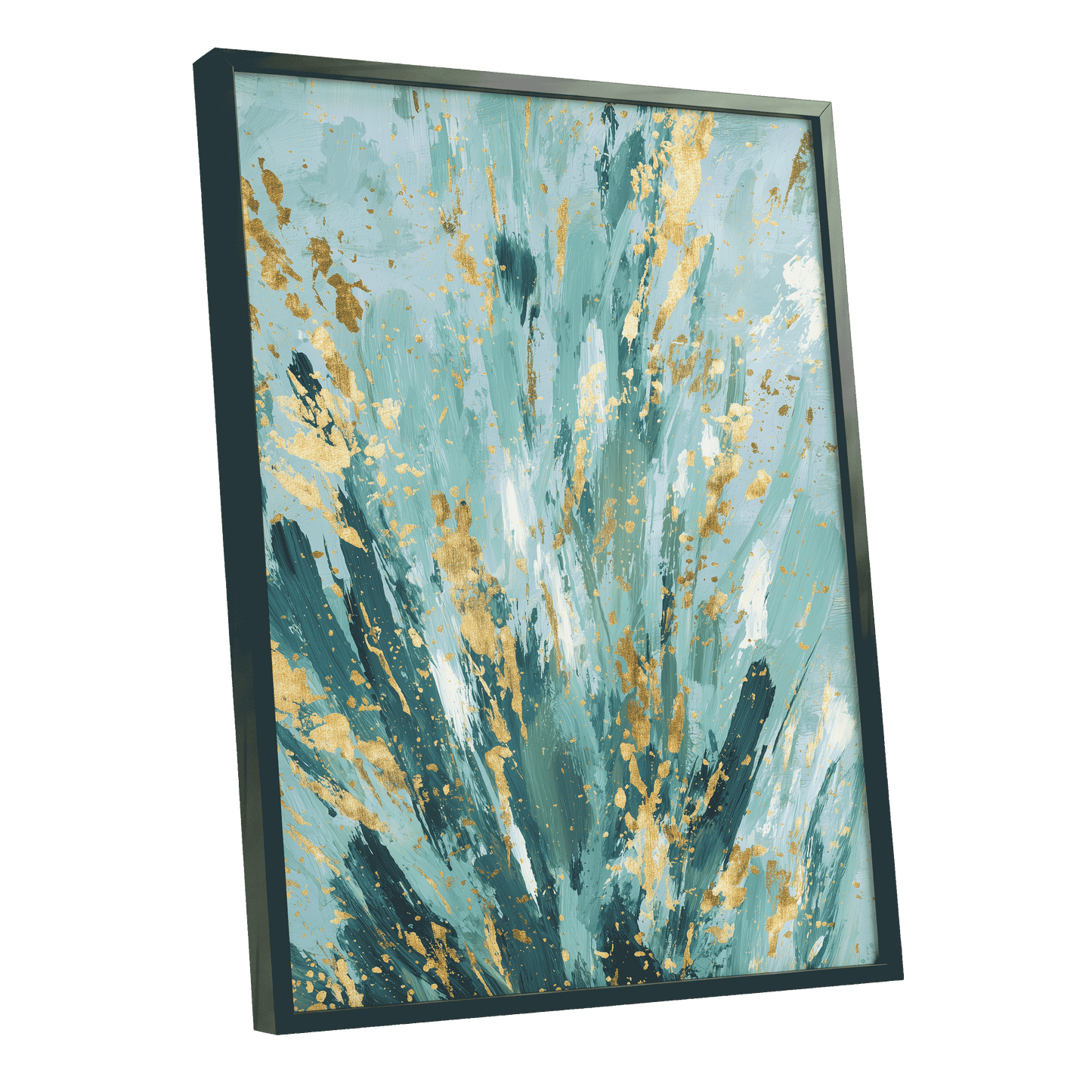 Gilded Tidal Veil – black framed poster option