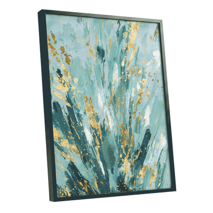 Gilded Tidal Veil – black framed poster option