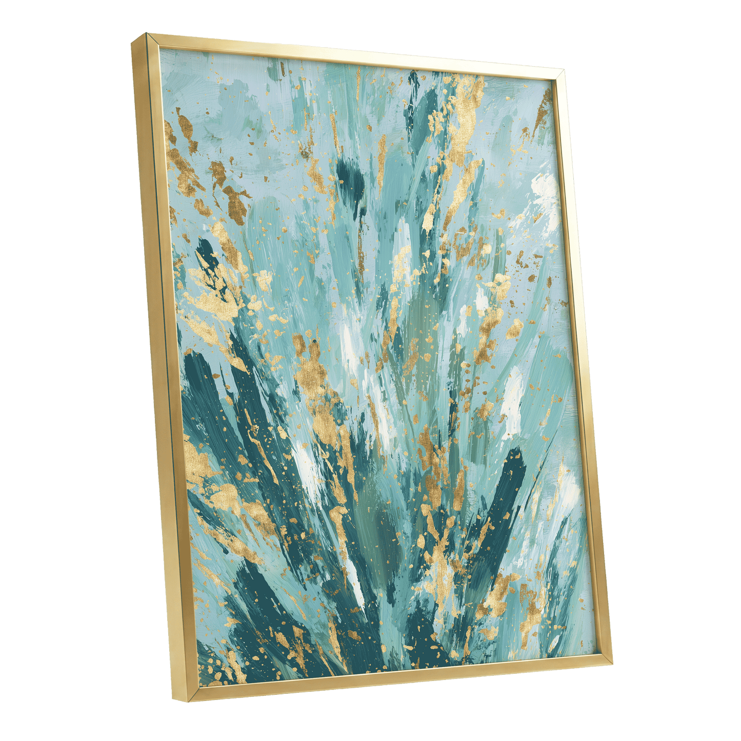 Gilded Tidal Veil – gold framed poster option
