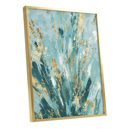 Gilded Tidal Veil – gold framed poster option