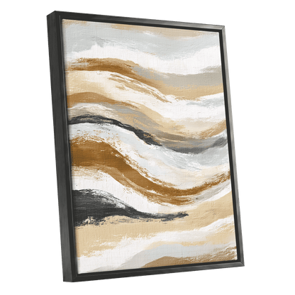 Gilded Tides – black framed canvas option