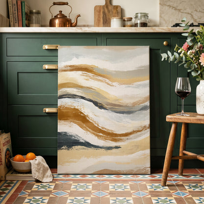 Gilded Tides – canvas wall art in a styled interior, gallery view 1