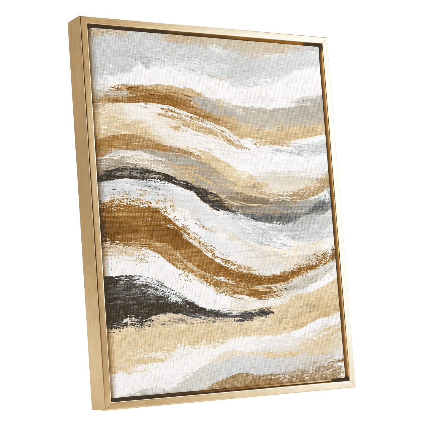 Gilded Tides – gold framed canvas option