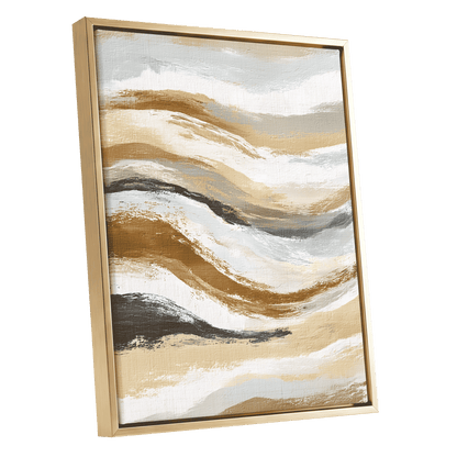 Gilded Tides – gold framed canvas option