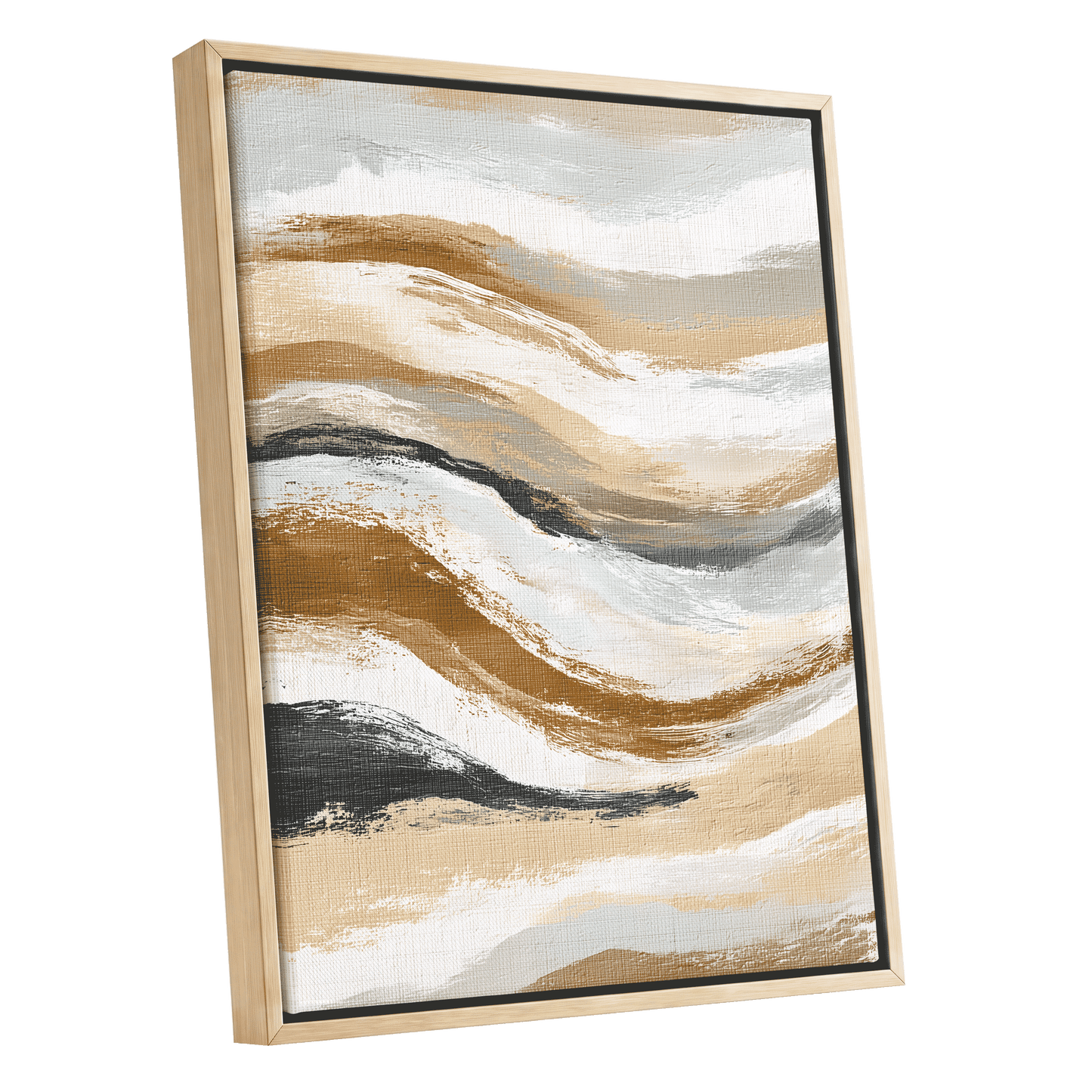 Gilded Tides – oak framed canvas option