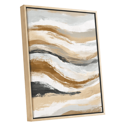 Gilded Tides – oak framed canvas option