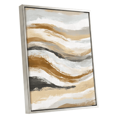 Gilded Tides – silver framed canvas option