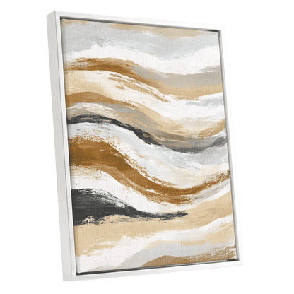 Gilded Tides – white framed canvas option