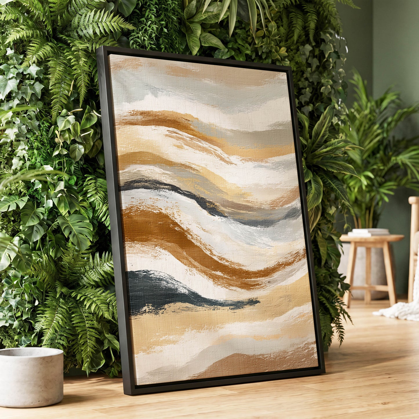 Gilded Tides – wall art displayed in a styled interior, gallery view 1