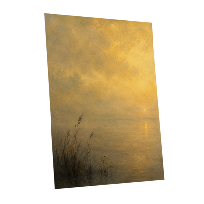 Gilded Waters, gold, yellow, brown nature wall art shown as a unframed poster wall art print