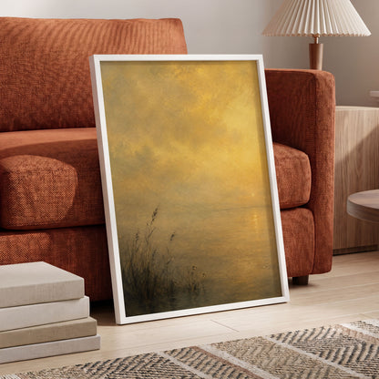Gilded Waters, gold, yellow, brown nature wall art displayed in a styled interior, gallery view 6