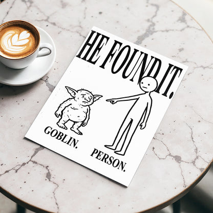 Goblin Found, black, white, beige minimalist wall art displayed in a styled interior, gallery view 3
