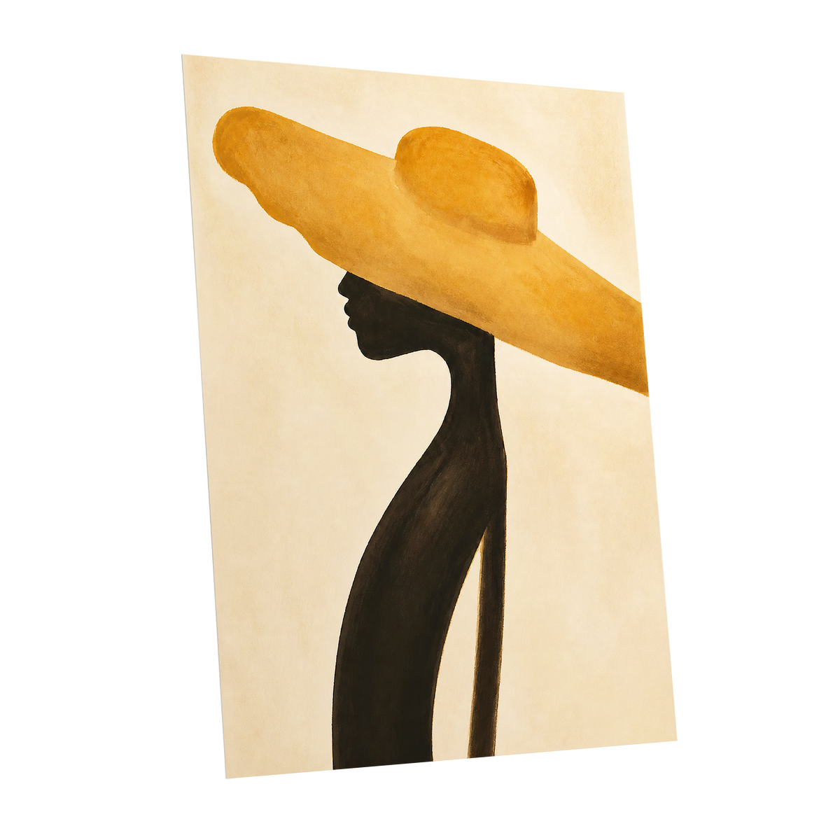 Golden Brim, gold, black, beige minimalist wall art shown as a unframed poster wall art print