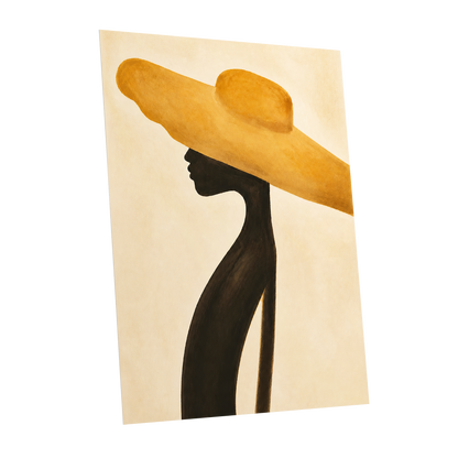 Golden Brim, gold, black, beige minimalist wall art shown as a unframed poster wall art print