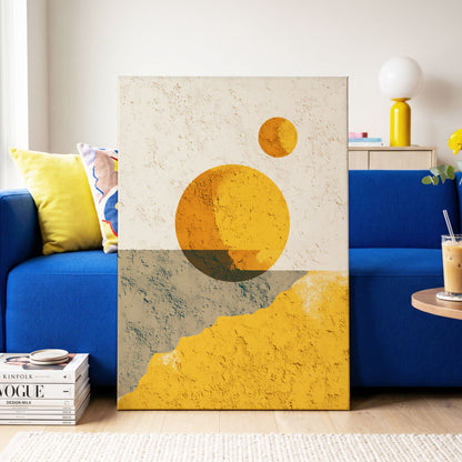 Golden Horizon Forms – canvas wall art in a styled interior, gallery view 2