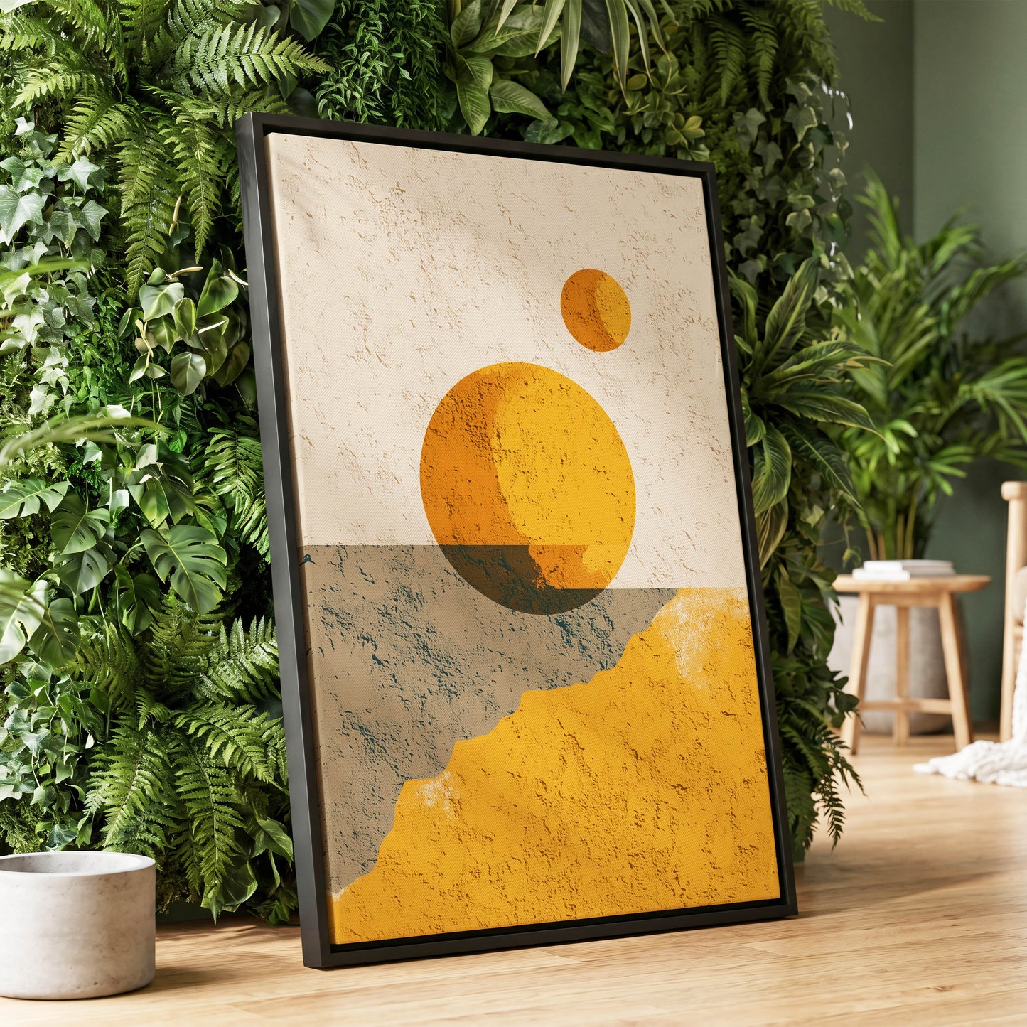 Golden Horizon Forms – wall art displayed in a styled interior, gallery view 1