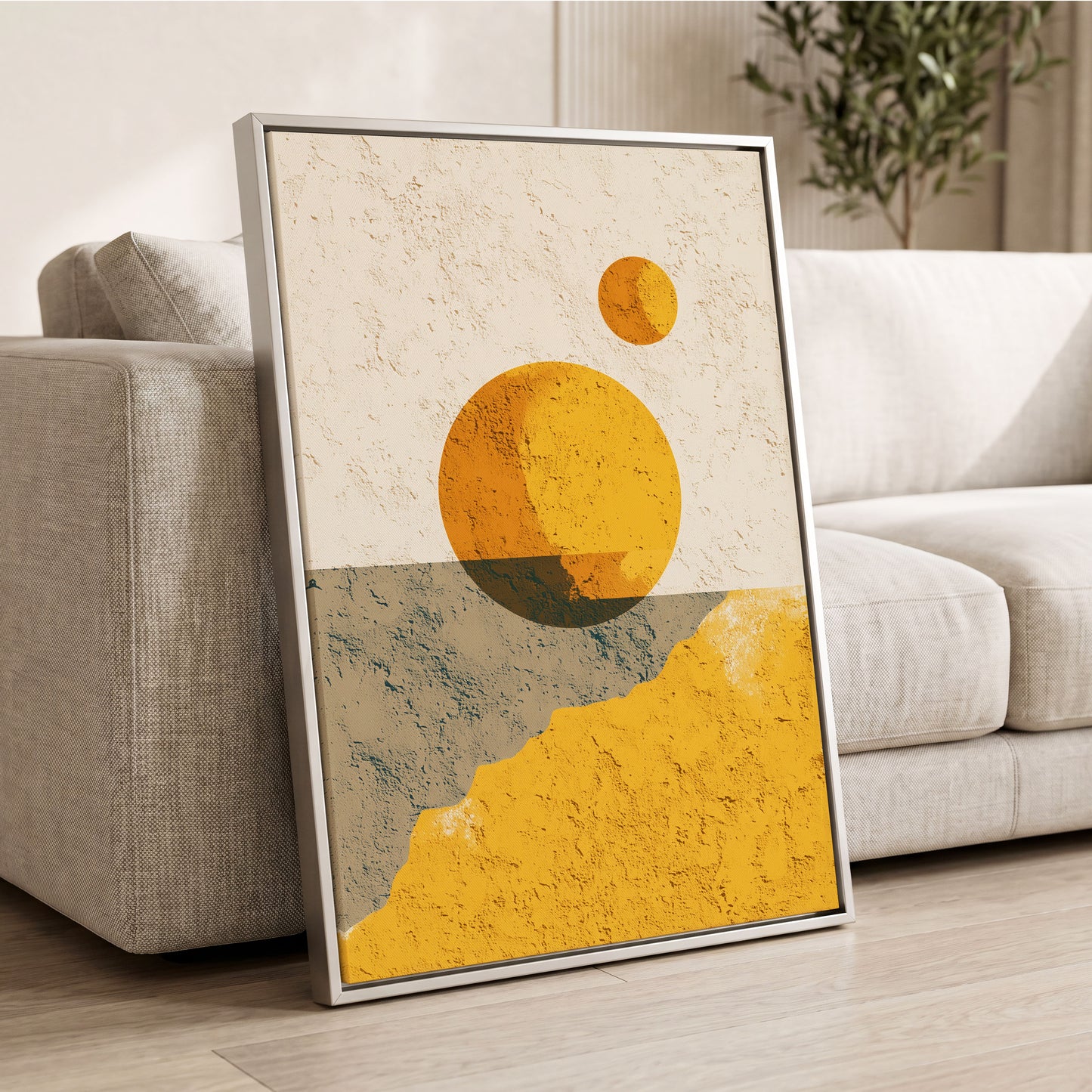 Golden Horizon Forms – wall art displayed in a styled interior, gallery view 2