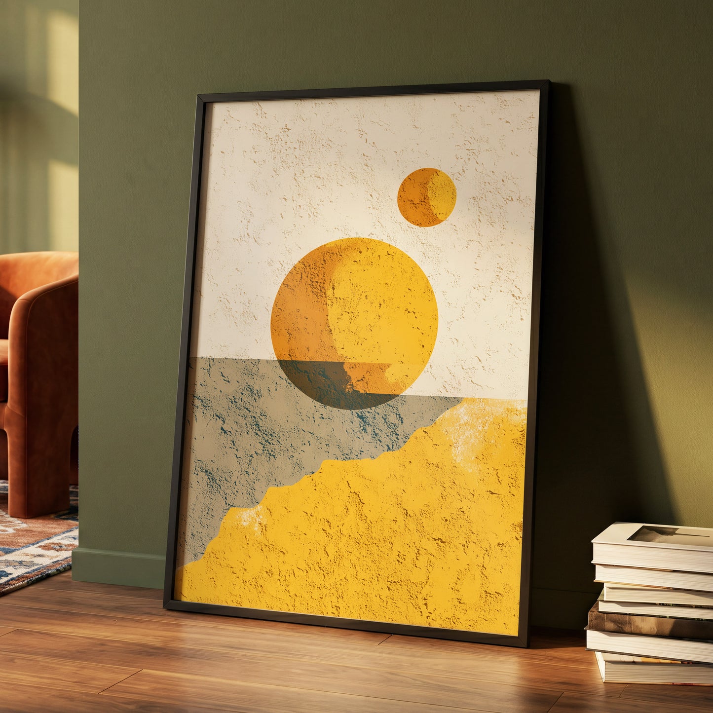 Golden Horizon Forms – wall art displayed in a styled interior, gallery view 4