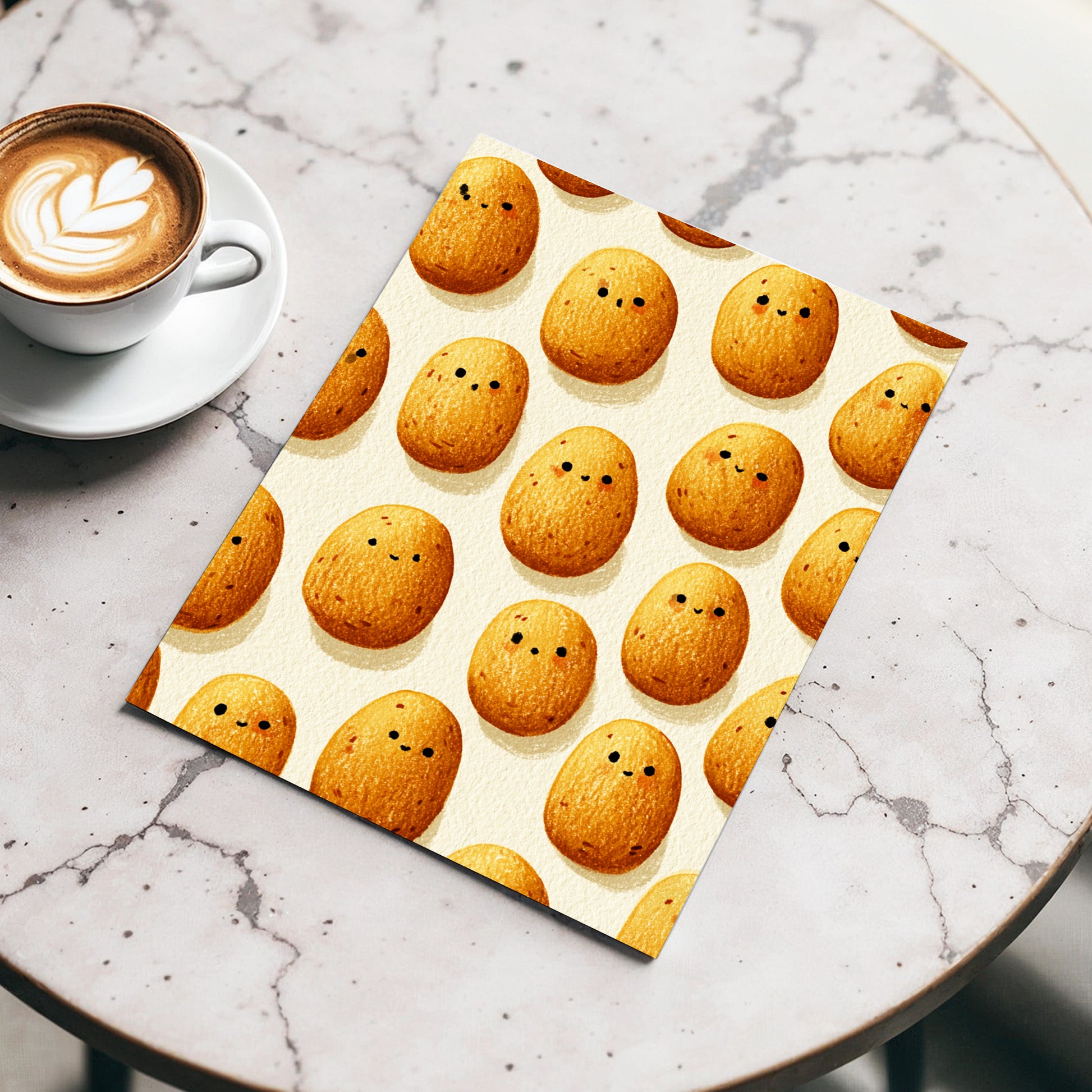Golden Little Faces, gold, beige, brown minimalist wall art displayed in a styled interior, gallery view 3