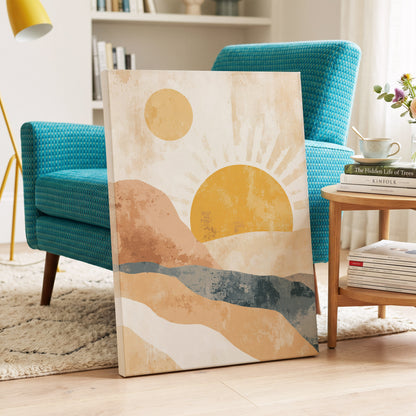 Golden Sun River – canvas wall art in a styled interior, gallery view 2