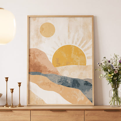 Golden Sun River – wall art displayed in a styled interior, gallery view 5