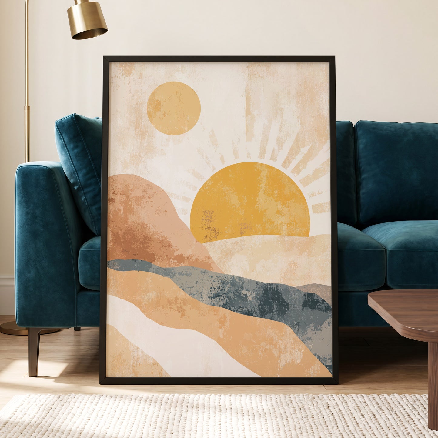 Golden Sun River – wall art displayed in a styled interior, gallery view 6