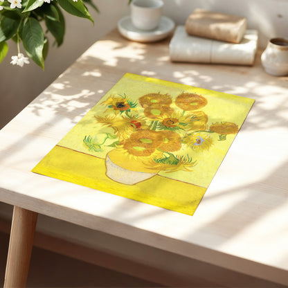 Golden Sunflower Chorus, yellow, gold, brown floral wall art displayed in a styled interior, gallery view 5