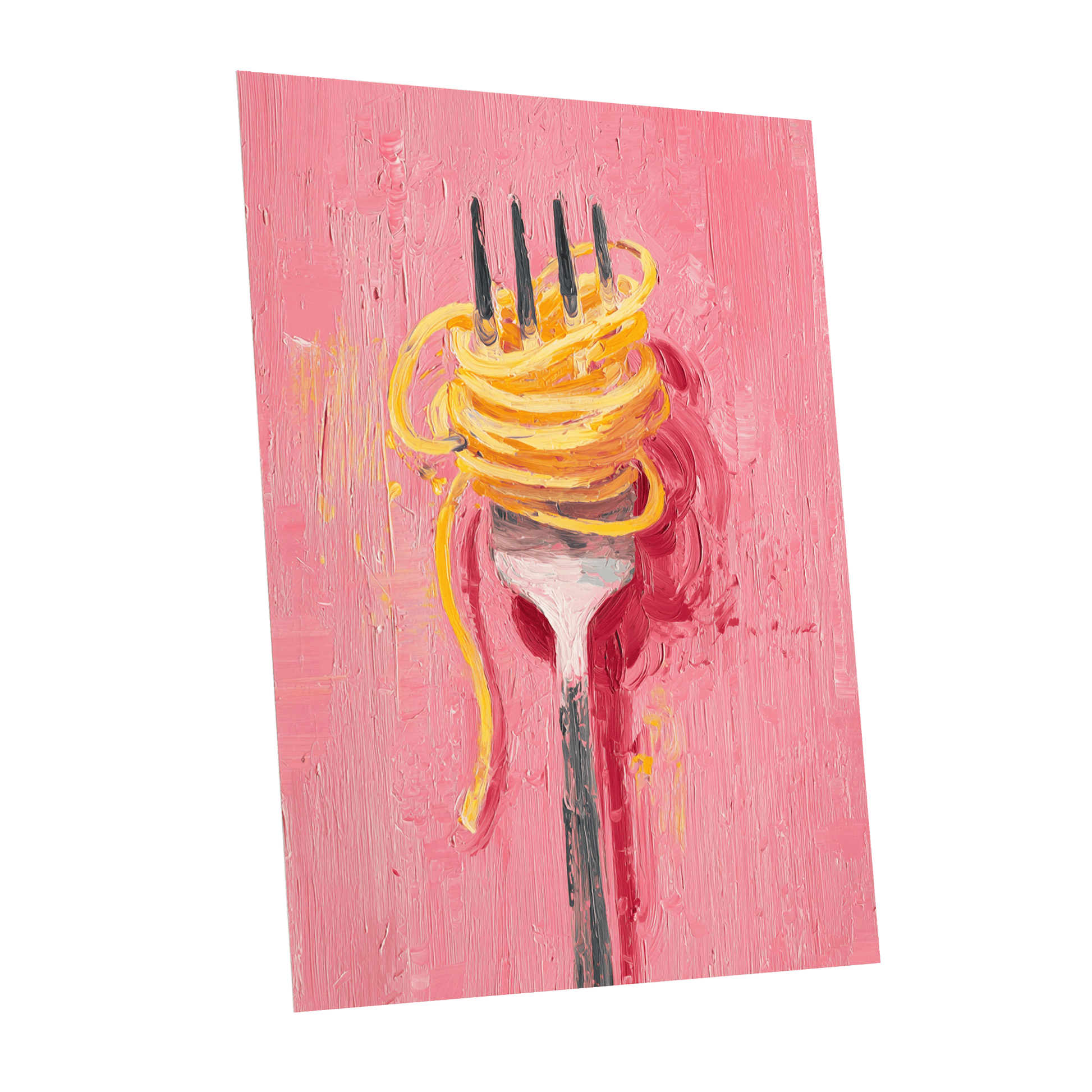 Golden Twirl, pink, gold, orange minimalist wall art shown as a unframed poster wall art print