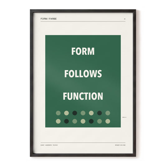 Green Type Sequence, green, beige, black minimalist wall art, front artwork view
