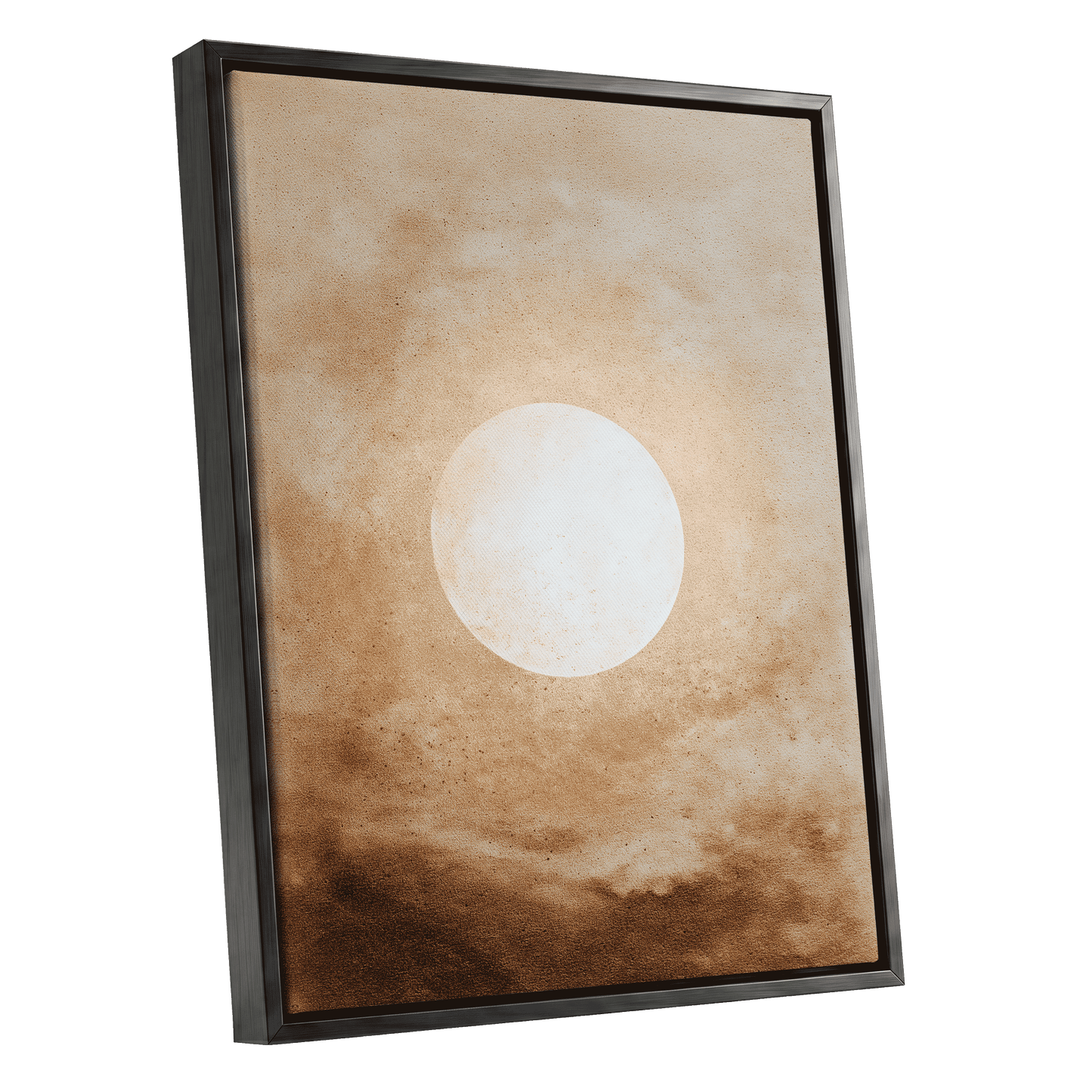 Halo Over Amber – black framed canvas option