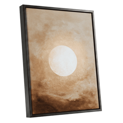 Halo Over Amber – black framed canvas option