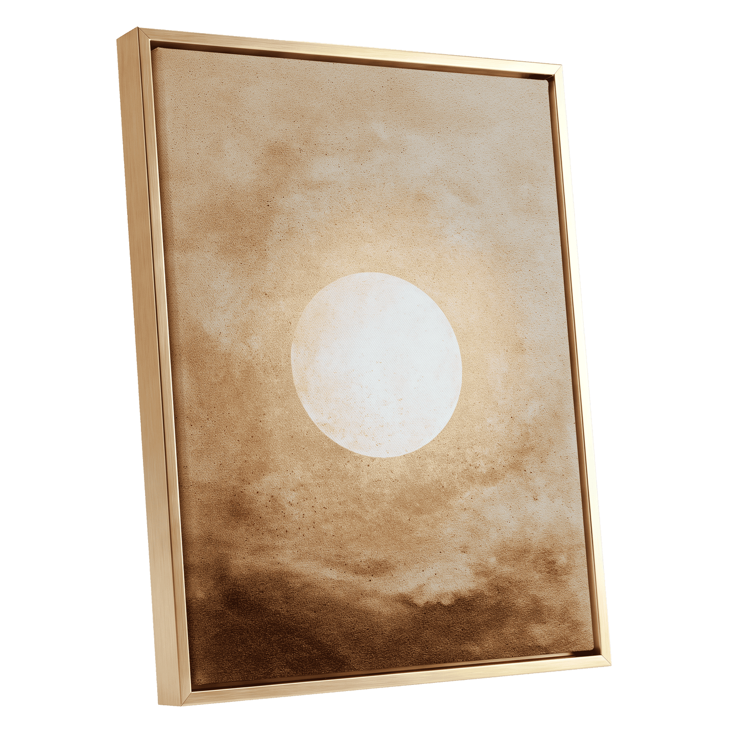 Halo Over Amber – gold framed canvas option