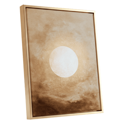 Halo Over Amber – gold framed canvas option