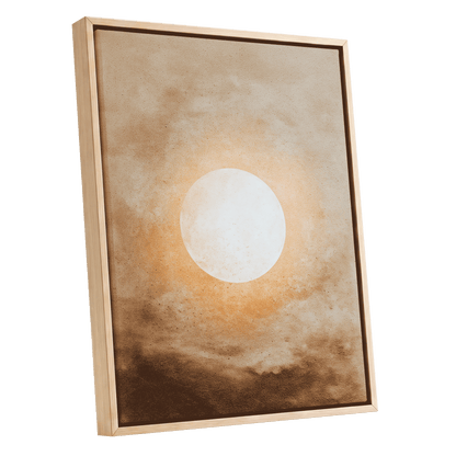Halo Over Amber – oak framed canvas option