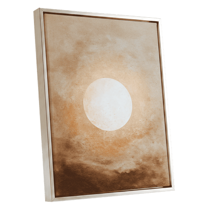 Halo Over Amber – silver framed canvas option