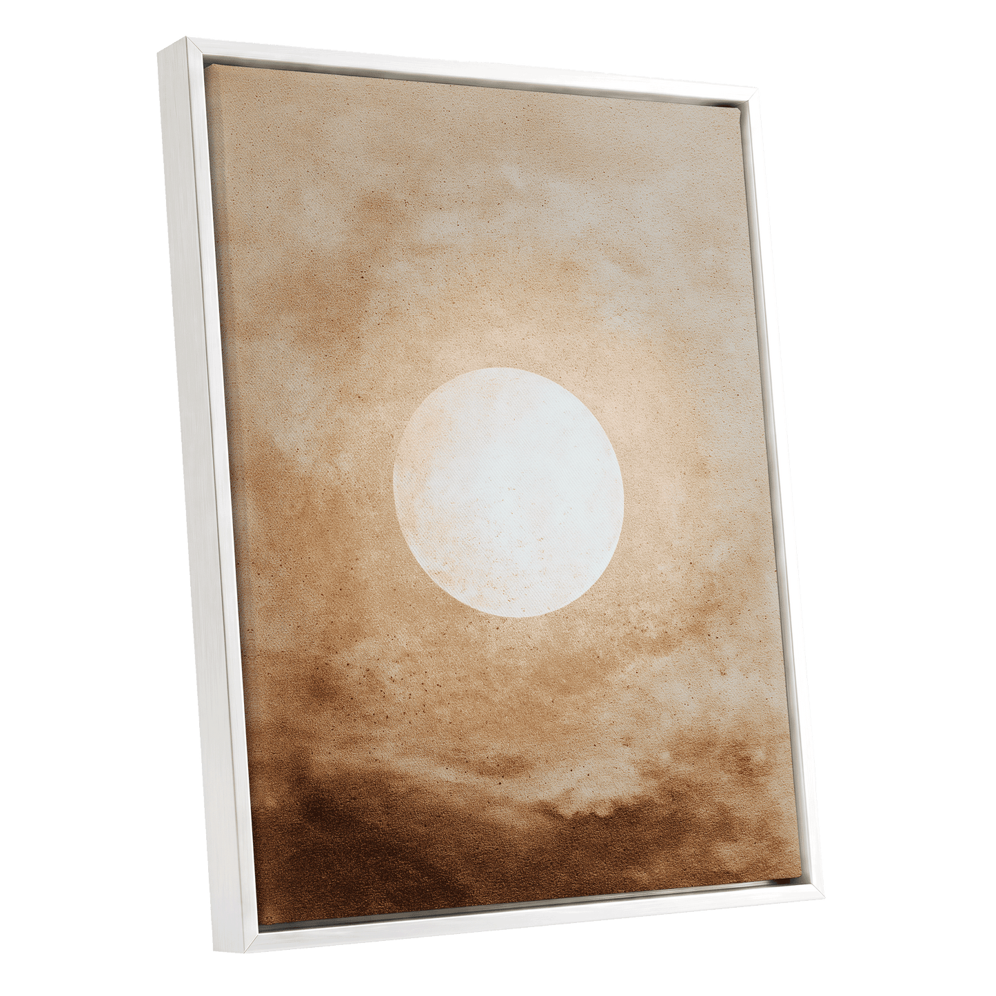 Halo Over Amber – white framed canvas option