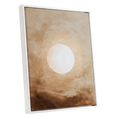 Halo Over Amber – white framed canvas option