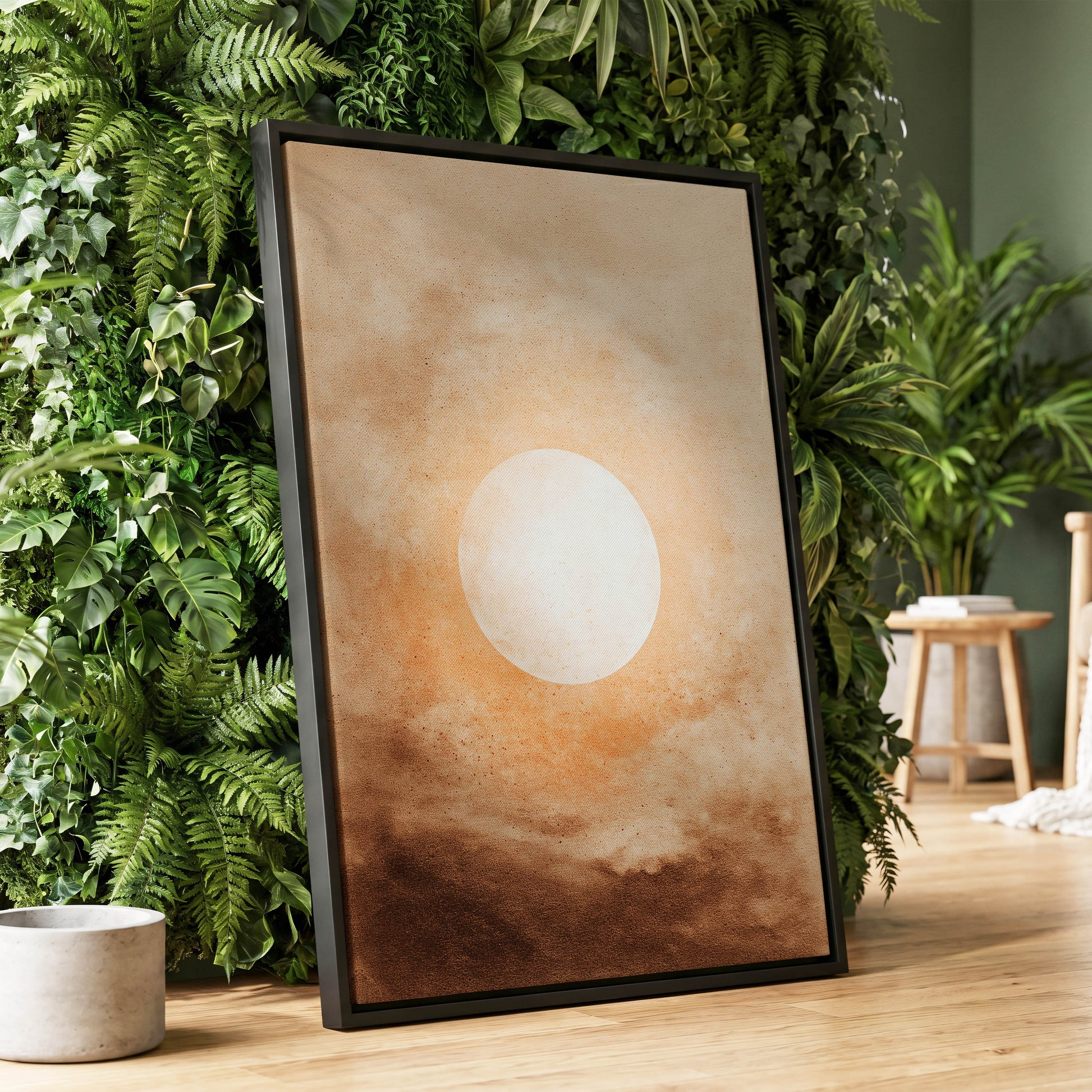 Halo Over Amber – wall art displayed in a styled interior, gallery view 1