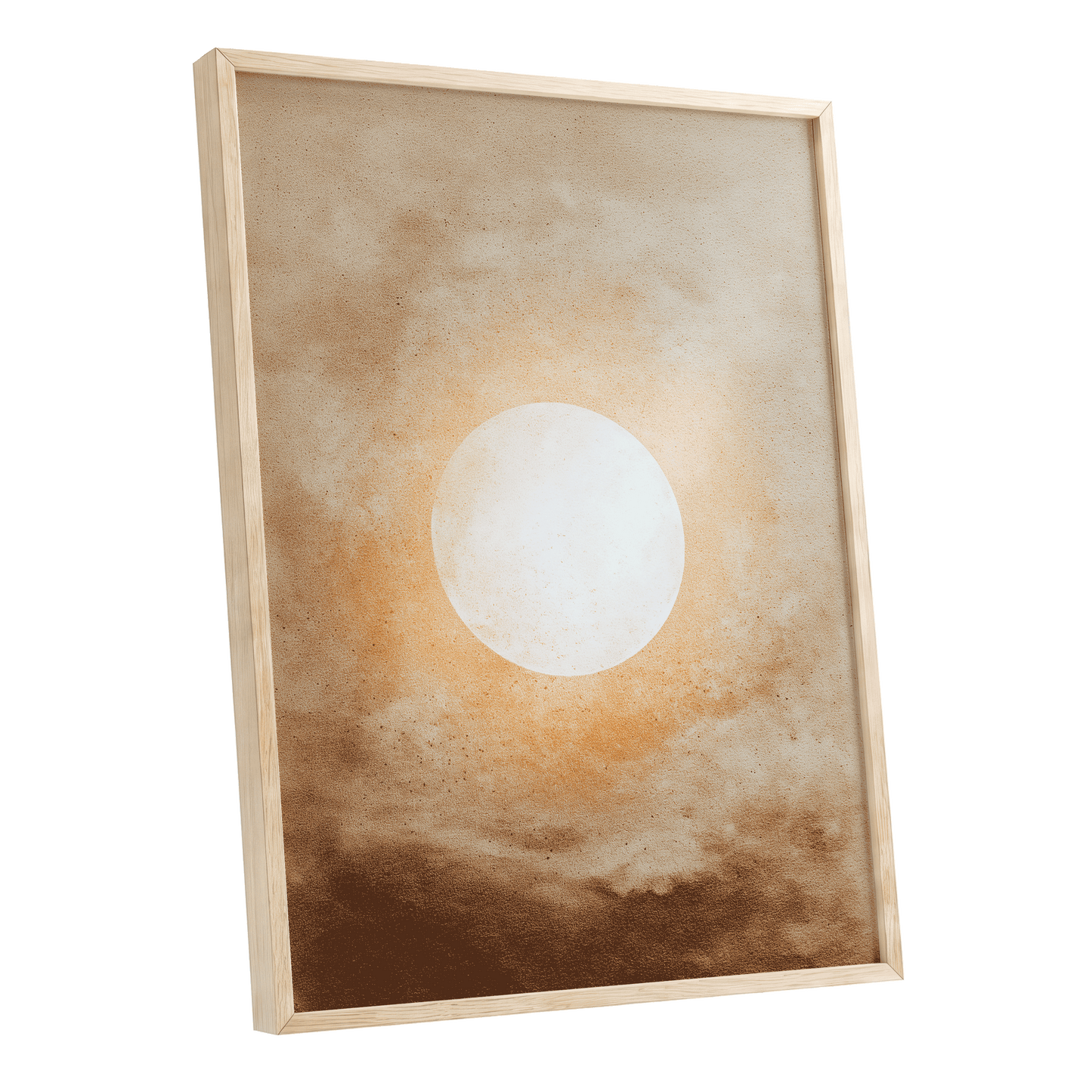 Halo Over Amber – oak framed poster option