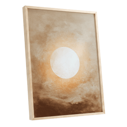 Halo Over Amber – oak framed poster option