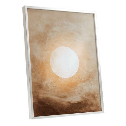 Halo Over Amber – silver framed poster option