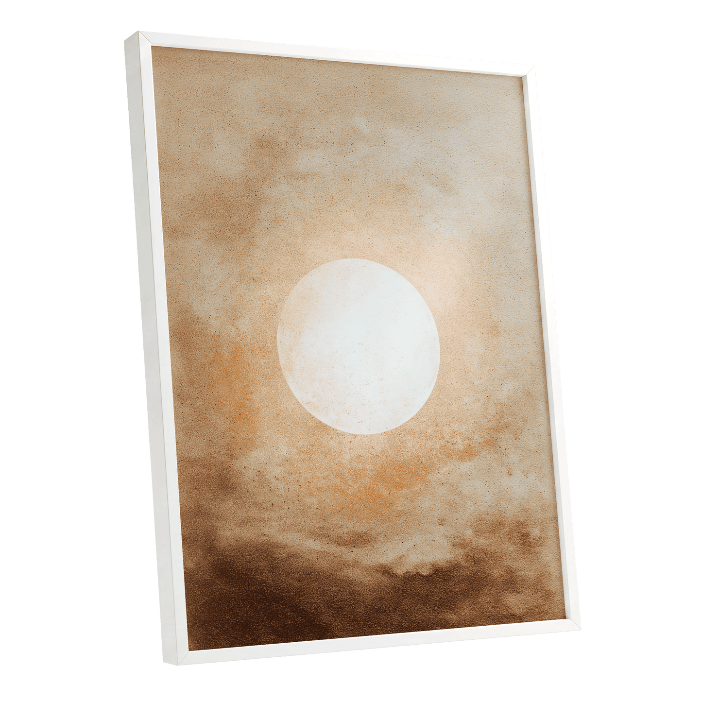 Halo Over Amber – white framed poster option