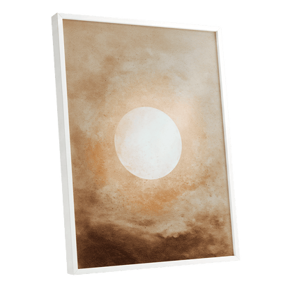 Halo Over Amber – white framed poster option