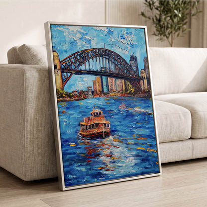 Harbour in Motion, blue, black, brown abstract wall art displayed in a styled interior, gallery view 2