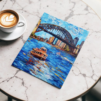 Harbour in Motion, blue, black, brown abstract wall art displayed in a styled interior, gallery view 3