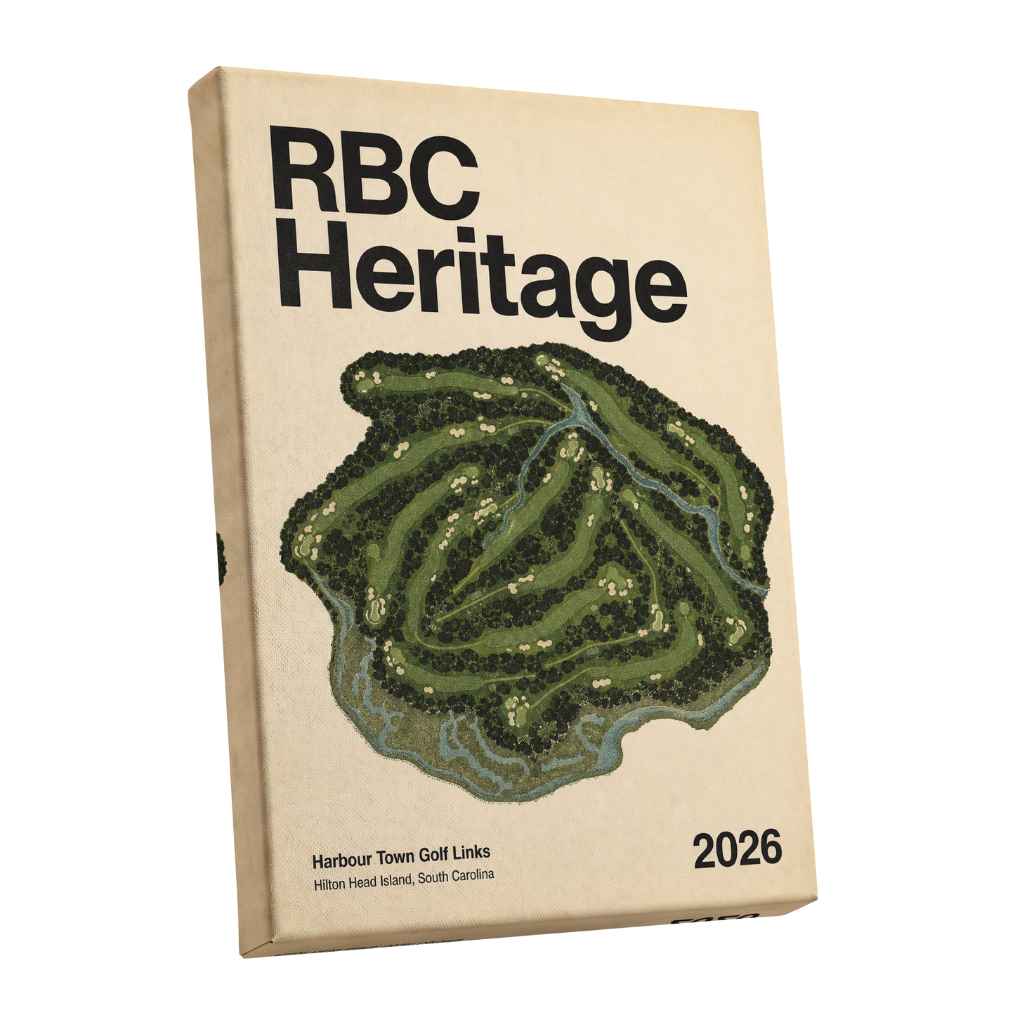 Harbour Links Heritage, green, beige, black nature wall art shown as a stretched canvas wall art