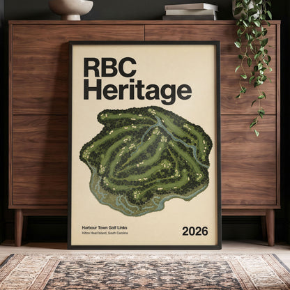 Harbour Links Heritage, green, beige, black nature wall art displayed in a styled interior, gallery view 4
