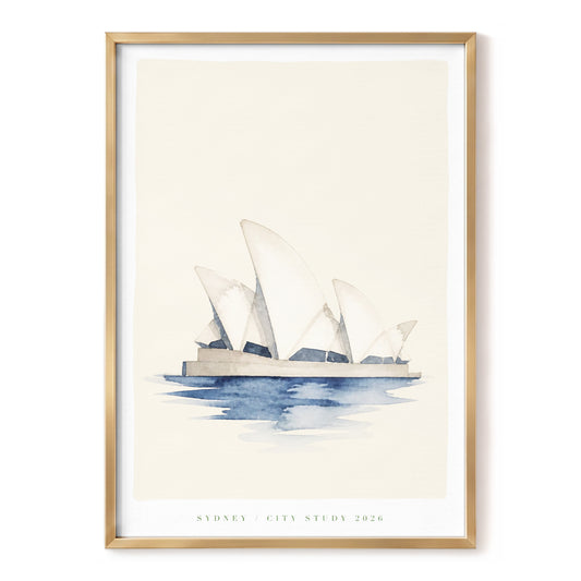 Harbour Sails, blue, beige, gray minimalist wall art, front artwork view
