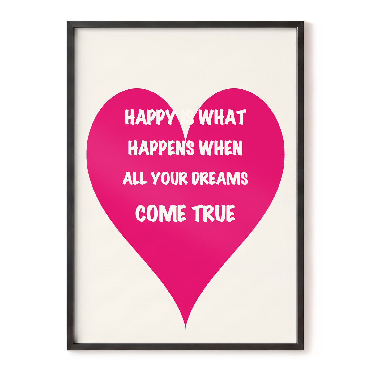 Heart Full of Dreams, pink, beige, white minimalist wall art, front artwork view
