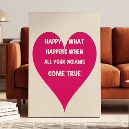 Heart Full of Dreams, pink, beige, white minimalist wall art displayed in a styled interior, gallery view 3